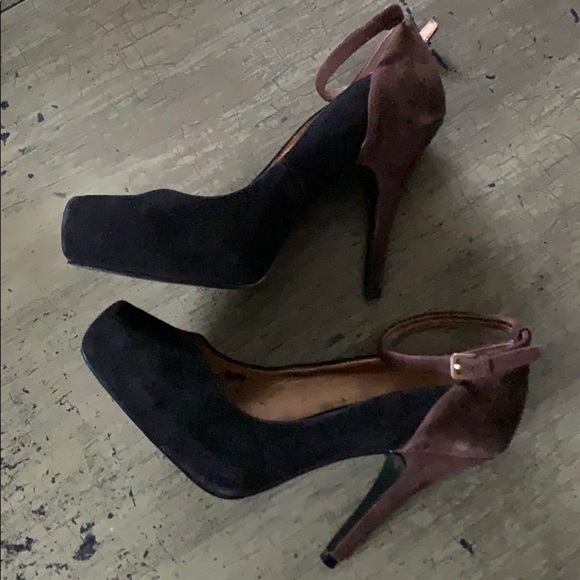 KELLY & katie Cooper Suede Ankle Strap Heels - Picture 1 of 14